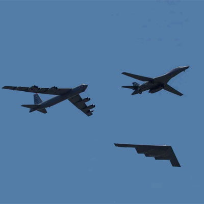 B-1, B-2, B-52 Fly Over